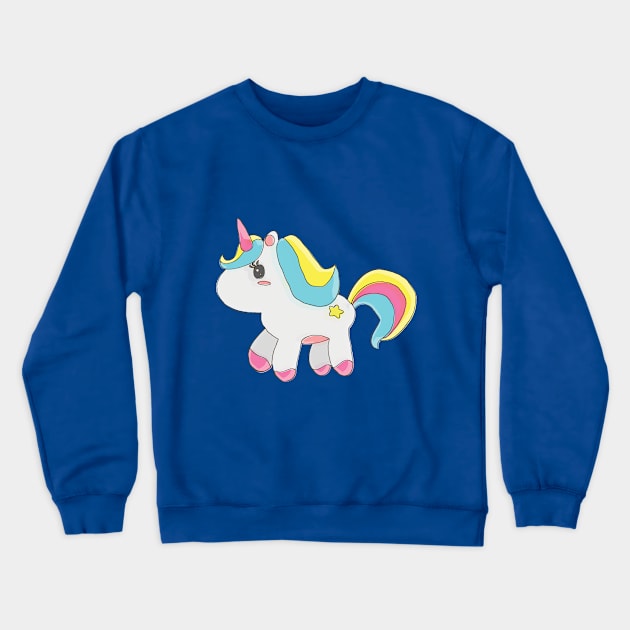 Unicorn Cute Sketch Art Design Crewneck Sweatshirt by DragonXX